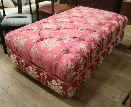 A large rectangular buttoned ottoman W.160cm